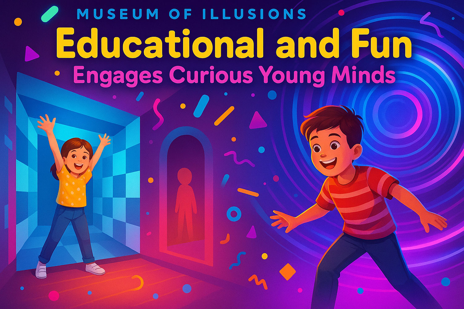 Colorful thumbnail image for the Museum of Illusions blog titled 