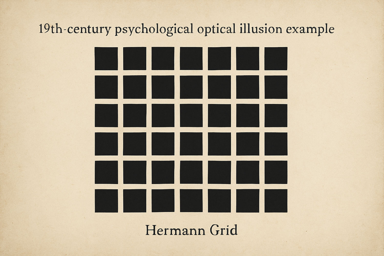 19th-century psychological optical illusion example – Hermann Grid